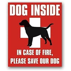 Dog Inside in Case of Fire Please Save Our Dog Sticker (Vinyl pet fire Safety)