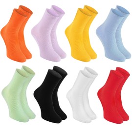 Calcetines de algodón elástico DIABÉTICO para pies descubiertos para hombres y mujeres, 8 x multicolor, 11.5-13