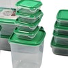 17PCS Food Container Green Fridge Bins Food Grade Plastic Leakage