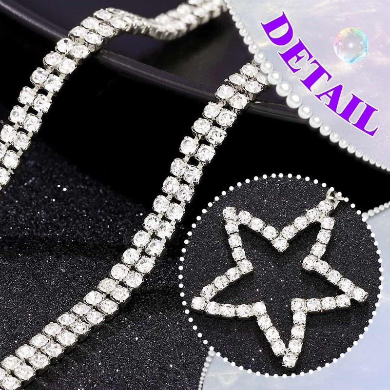 JEAIRTS Rhinestone Star Pendant Choker Necklace Sparkly Collar for Women