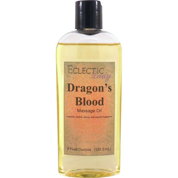 Dragon's Blood Massage Oil, 4 oz, With Sweet Almond Oil and Organic Jojoba Oil, Preservative Free