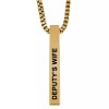 America's Front Line Deputy's Wife Gold Plated Pillar Bar Pendant