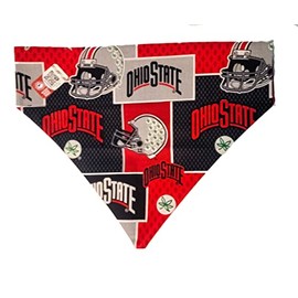 Ohio State Buckeye Football Over the Collar Dog Bandana That Slips onto Their Existing Collar Size (X-Small)