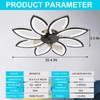 BESKETIE 35'' Bladeless Ceiling Fan with Lights Remote Control, Modern