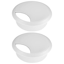 cyclingcolors 2 x Cable Grommets 70 mm Furniture Office Cable Guide Cable Outlet Cable Box Plastic (White)