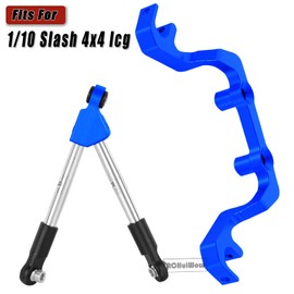 RCHuiWow RC 7075 Front Tie Rods with Stabilizer for C Hub Upgrades Part for 1/10 Slash 4x4 LCG 4WD,Alloy Aluminium Front Tie Rods with Stabilizer Hops Up,Navy Blue