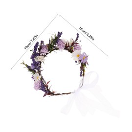 Gatuida Bridal Flower Crown Headband with Faux Daisy and Leaf Garland Handmade Lightweight Wreath for Bridesmaids Wedding Photoshoot Accessory