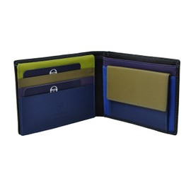 SERGIO TACCHINI, Men's Wallet In Genuine Leather, Resistant, Thin, Card Holder, Multicolor Interior Classic Black Classic