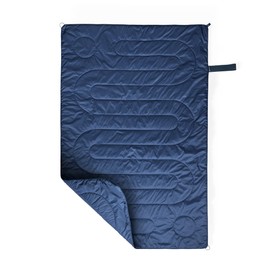 Huzi Infinity Travel - Packable Blanket - Puffy - for Travel Outdoor Picnic Trip Camping Beach - 57 x 38 (Navy)