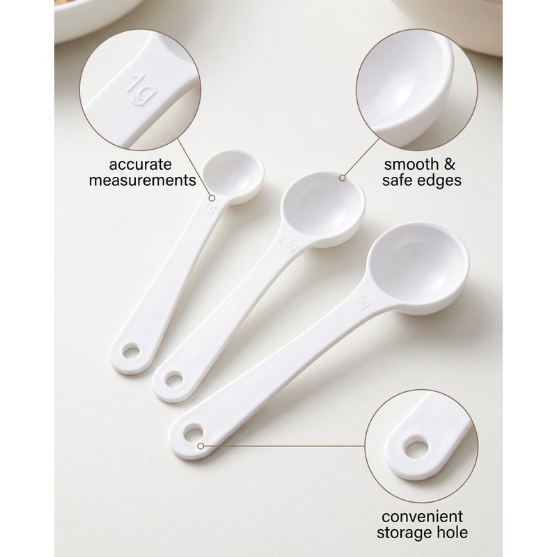 TOZBLEU Cucchiaio Dosatore in Plastica, 6 Pezzi Misurino da 2ml