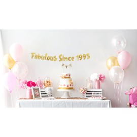Fabulous Since 1995 Gold Glitter Banner - 30th Birthday and Anniversary Party Decorations