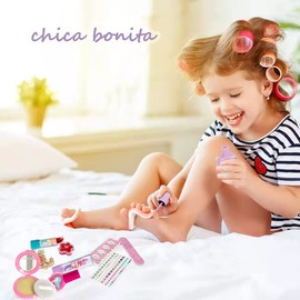 TITIFIVE uguetes de Maquillaje Lavables para niñas, Maquillaje de Juego Lavable para niñas cumpleaños de Navidad, Kit de Juguetes Maquillaje para niñas de Navidad y cumpleaños(24pcs)