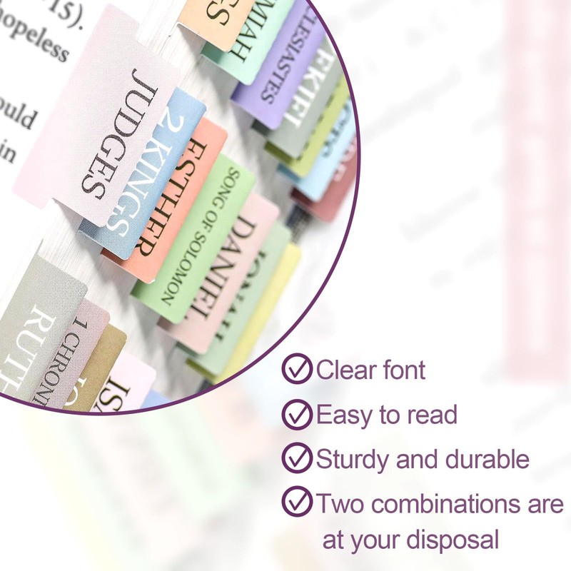150 Bible Tabs for Women, YRYUNRUI Study Bible Index Tabs,