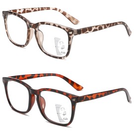 JOON-joon Progressive Multifocus Reading Glasses for Women 2 Pairs Blue Light Blocking Progressive Multifocus Readers +1.5