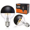 Half Chrome Light Bulb,Dimmable 6W (Equivalent 60 Watt) LED Edison