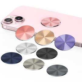 KISMER Metal Plate Sticker 2 Pack for Magnetic Phone Car Mount Holder Cradle Adhesive (Compatible with Magnetic Mounts) - CD Pattern 1.26 inch Round Universal, Rose Gold