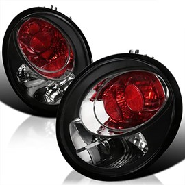 Spec-D Tuning Black Clear Tail Lights Compatible with Volkswagen Beetle 1998-2005 L+R Pair Taillight Assembly