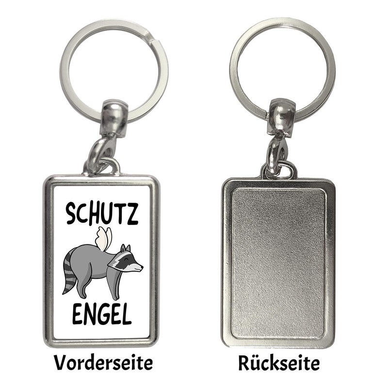 Guardian Angel Raccoon Keyring Funny Pendant for Key Ring as