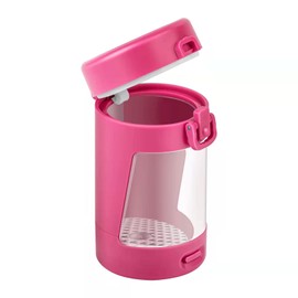 Glass Jars with Magnifying Lid and Light, Light-Up LED Transparent Storage Container Clear Stash Jars, Air Tight Storage Jars (Pink)