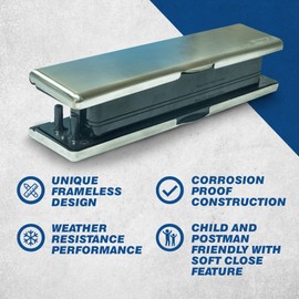 UAP 12 Inch iPlate Letter Box with Anti-Vandal Flap & Brushes - Draught Proof, Post Box for Wooden & uPVC Doors (24-80mm) - Weather-Resistant, Secure Letterplate Design (Gold Anodised)