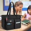 LoDrid Teacher Tote Bag with Bottom Pad, with Separated Storage