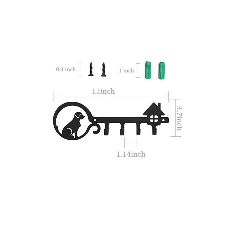 WANGCL Decorative Wall Mounted Iron Key Holder, 10 inch with