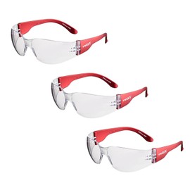 voltX 3 x GRAFTER’ Lightweight Industrial Safety Glasses, UKCA & CE EN166f Certified/Cycling Safety Glasses (Clear Lens) Anti-fog and Anti-scratch, UV400 lens protection.