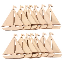 NUOBESTY 50pcs Wooden Sailboat DIY Wooden Cutout Craft Wooden Slices Sailboat Cutouts Unfinished Sailboat Cutout DIY Wood Adornments Graffiti Wood Cutouts Unfinished Wooden Cutouts
