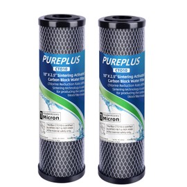 1 Micron 2.5" x 10" Whole House CTO Carbon Water Filter Cartridge Replacement for Countertop Water Filter System, Dupont WFPFC8002, WFPFC9001, FXWTC, SCWH-5, WHEF-WHWC, WHCF-WHWC, AMZN-SCWH-5, 2Pack