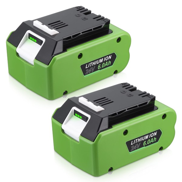 LORDONE 2Packs 6000mAh Replacement Battery Compatible with Greenworks 24V Battery for BAG708 29842 29852 Battery Compatible with 20352 22232 2508302 24-Volt Greenworks Lithium-Ion Battery