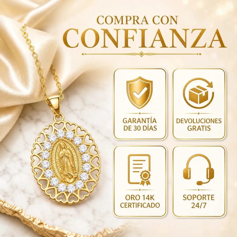 CLINKARD - Collar De Medalla Religiosa En Oro Un Detalle