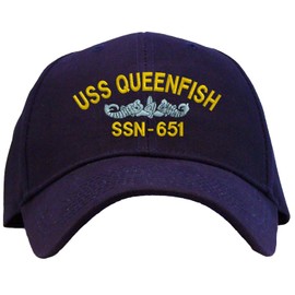 Spiffy Custom Gifts USS Queenfish SSN-651 Baseball Cap Navy Embroidered