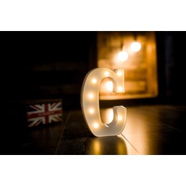 Foaky LED Letter Lights Sign Marquee Light Up Letters Sign for Night Light Wedding/Birthday Party Battery Powered Christmas Lamp Home Bar Decoration(C)