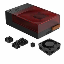 Argon Poly+5 Raspberry Pi 5 Case | Raspberry Pi 5 Fan ABS Case with 30mm PWM Fan, Heatsink, Simple Removable Top Cover for Pi 5 | Argon Poly+ 5 Case for Raspberry Pi 5 (BRED)