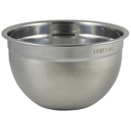 Tovolo Small Stainless Steel Mixing Bowl 1.5 Quart Metal Mixing Bowl with Rounded Lip for Easy Pour and Nesting Storage, Dishwasher Safe Quart Metal Bowl for Baking Mixing and Cooking Prep