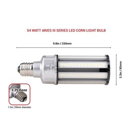 RuggedGrade Aries III 54W LED Corn Bulb | 7,200 Lumens | 5700K Daylight | E39 Base | Dimmable with Built-in 4KV Surge Protection | Indoor/Outdoor Retrofit Light | DLC 5.1 Premium