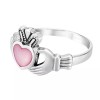 AeraVida Promise of Love Claddagh Pink Mother of Pearl Sterling