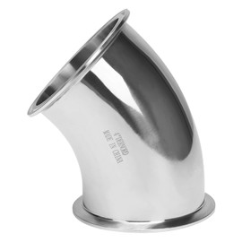 DERNORD 45 Degree Elbow | 4 Inch Tube OD Stainless Steel 304 Pipe Fitting Fits Tri Clamp 4 inch