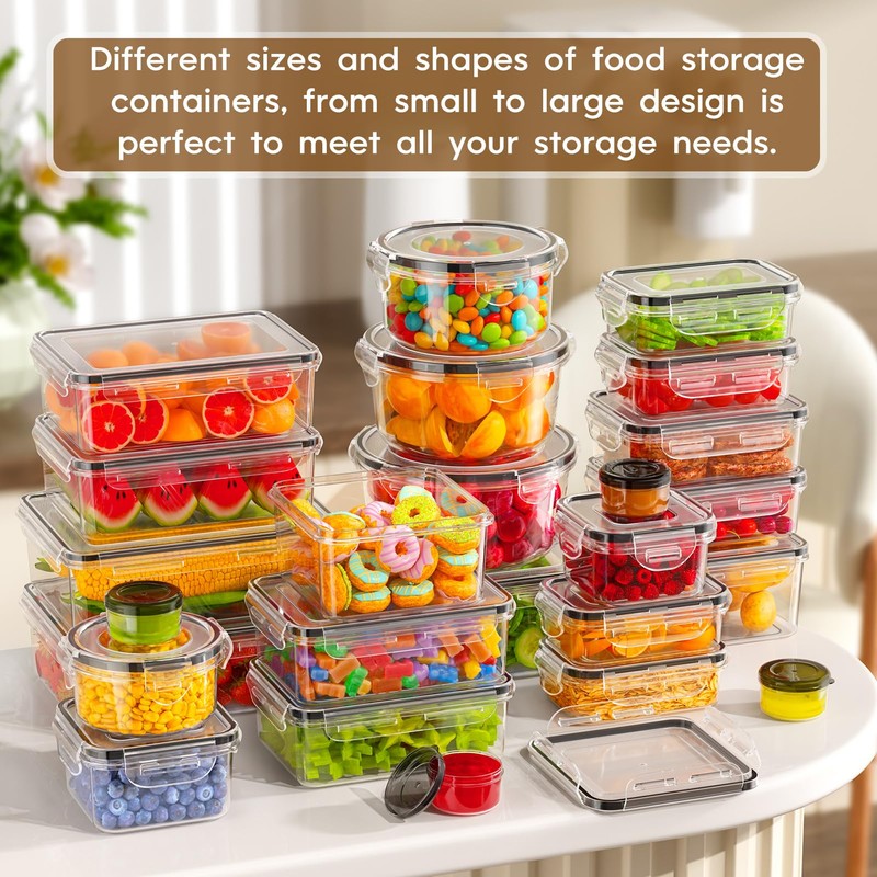 50 PCS Food Storage Containers with Lids Airtight (25 Containers