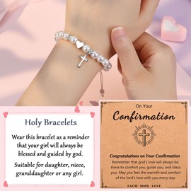 UNGENT THEM Confirmation Gifts for Teen Girls Teenage Confirmation Sponsor Decorations Christian Easter Gifts for Teens Cross Bracelet