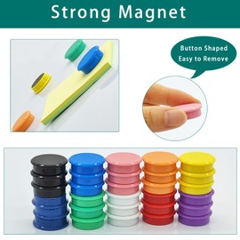 ZDZBLX Magnets for Magnetic Board, Pack of 100, 10 Colours, Strong Magnets, Fridge Magnets, Colourful Round Whiteboard Magnets, Small Magnets, for Whiteboard, Fridge, Magnetic Wall