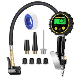 ATsafepro Digital Bike Tire Inflator with Pressure Gauge,Digital Tire Pressure Gauge with Inflator 200PSI/14Bar,Fits Schrader and Presta Bicycle Pump Valve Adapter for Air Compressor