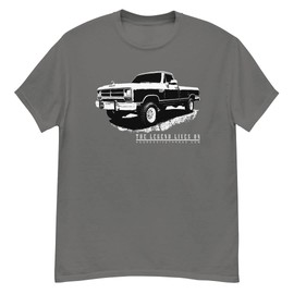 First Gen Truck T-Shirt Mens The Legend Lives On Shirt with Classic Pickup Charcoal