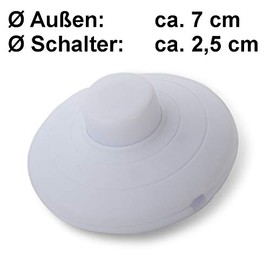 edi-tronic Foot Switch Round White 2A 250V Floor Lamp Switch Pedal Switch Foot Switch