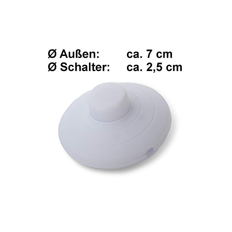 edi-tronic Foot Switch Round White 2A 250V Floor Lamp Switch