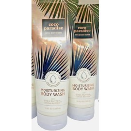 2 COCO PARADISE Moisturizing Body Wash Shea Cocoa Butter bath & body 10 fl oz