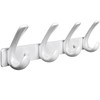 BOOKARROW White 4 Coat Hook Wall Mounted - Heavy Duty