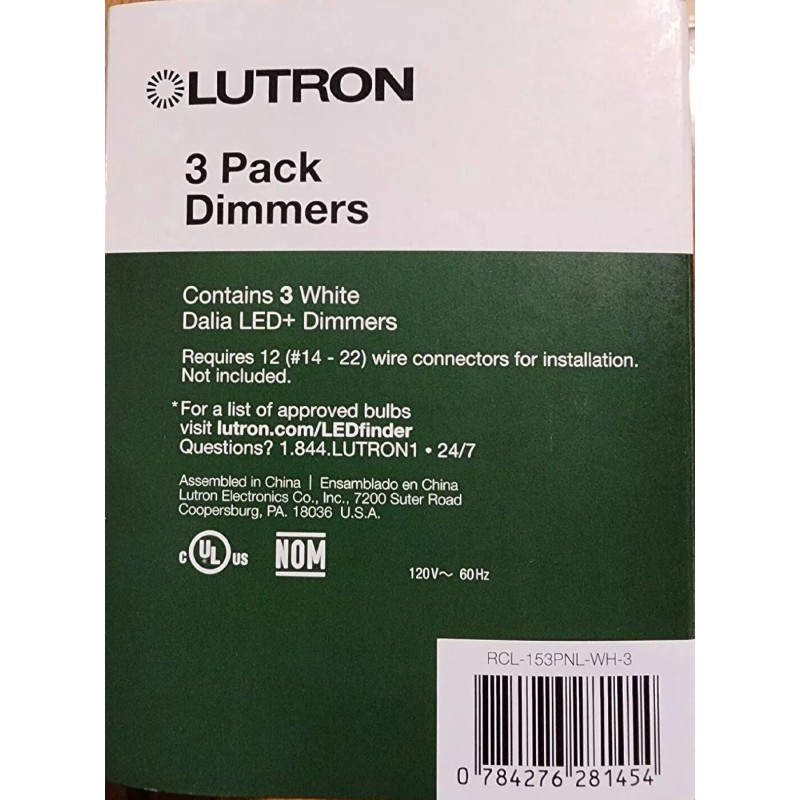 Lutron  Lutron White Dalia LED+ Dimmer Switch 3 Pk Soft
