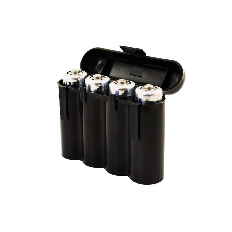 10 cajas de almacenamiento para pilas AA/AA/CR123A, color negro