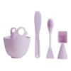 Kit Silicón Bowl Preparación Mascarilla Facial Lila